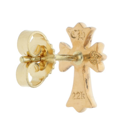 Chrome Hearts 22K CH CRSS 2 FAT Gold Stud Earring