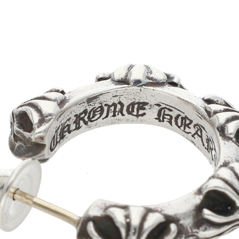 Chrome Hearts Hoop Cross SML Silver Single Earring