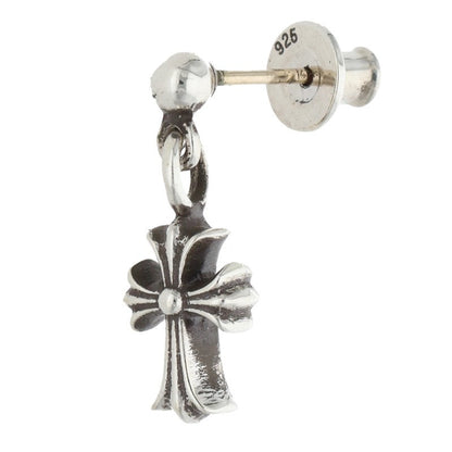 Chrome Hearts Silver Drop Stack CH Cross Single Earring