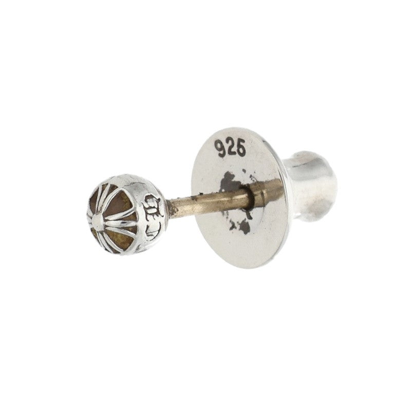 Chrome Hearts Mini Cross Ball Stud Silver Earring