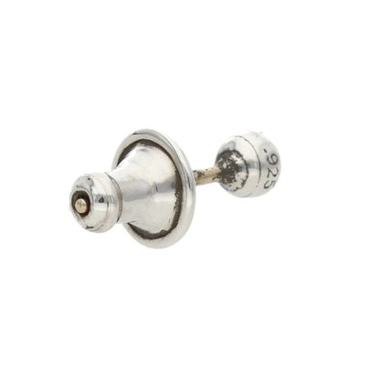 Chrome Hearts Mini Cross Ball Stud Silver Earring