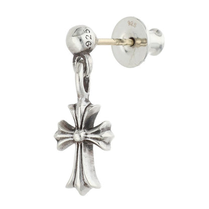 Chrome Hearts Stack CH Cross Drop Silver Earring