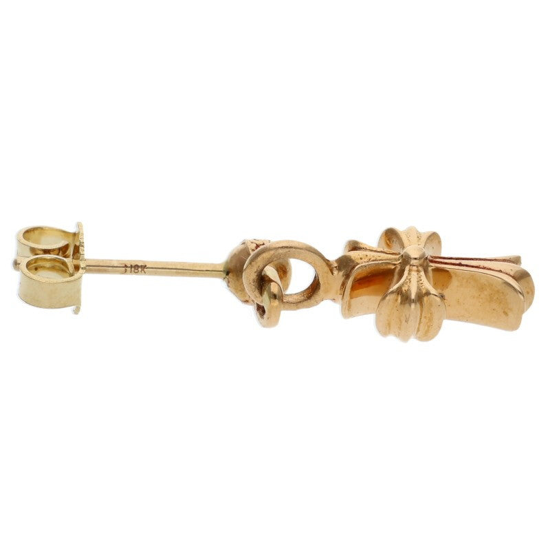Chrome Hearts 22K Stack CH Cross Drop Gold Earring