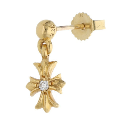 Chrome Hearts 22K Tiny E CH Plus 1-Diamond Drop Multi
