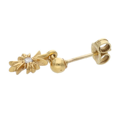 Chrome Hearts 22K Tiny E CH Plus 1-Diamond Drop Earring