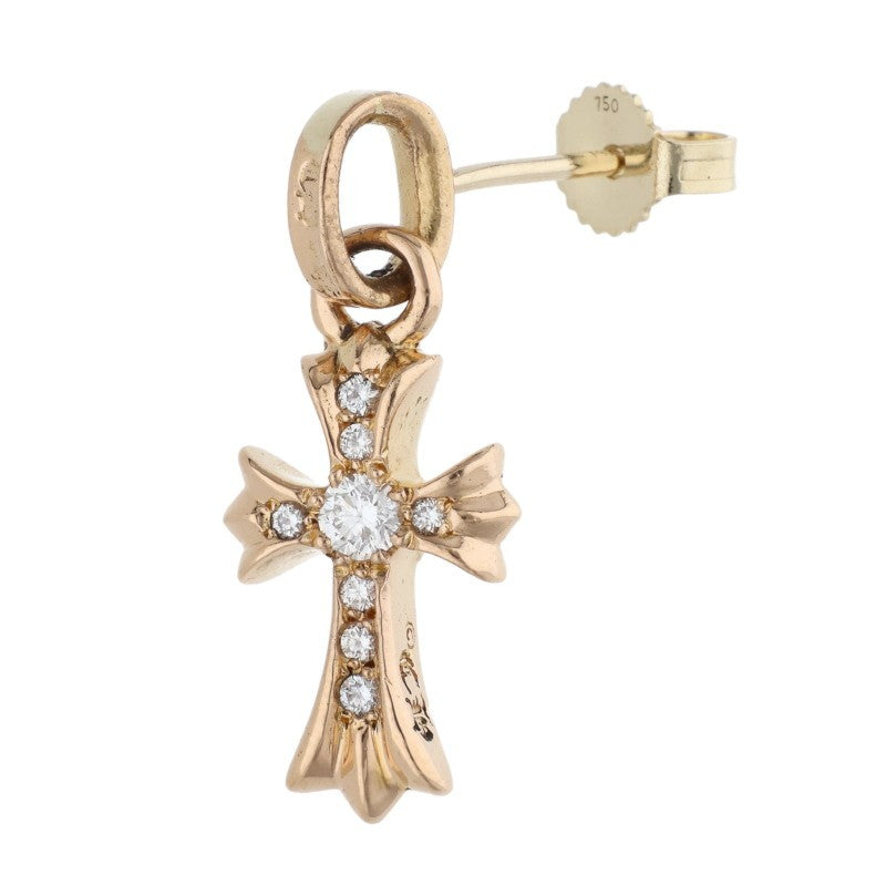 Chrome Hearts 22K Baby Fat Pave Diamond Gold Earring