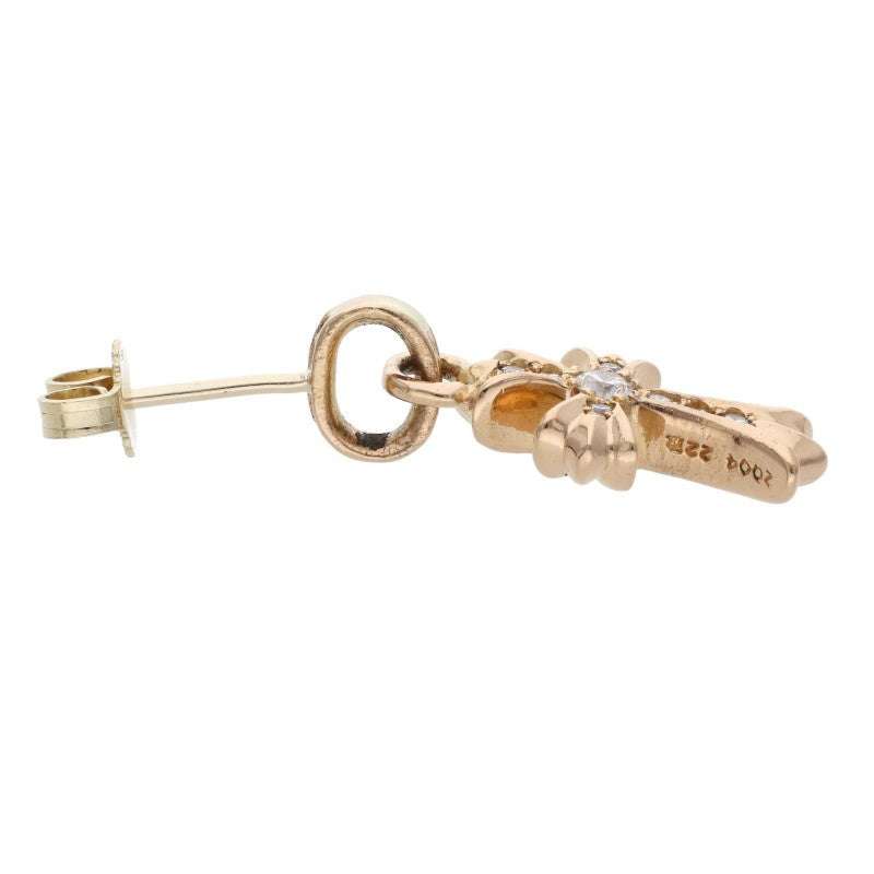 Chrome Hearts 22K Baby Fat Pave Diamond Gold Earring