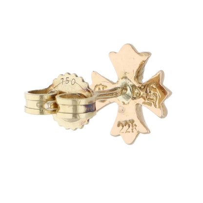 Chrome Hearts 22K CH PLUS EMRLD Gold Stud Earring