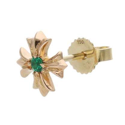 Chrome Hearts 22K CH Plus Emerald Stud Earring