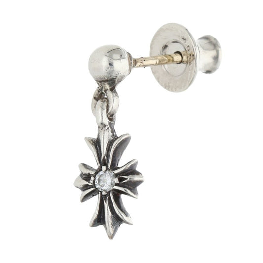 Chrome Hearts TNY E CH PLS DIA 1-Diamond Silver Earring