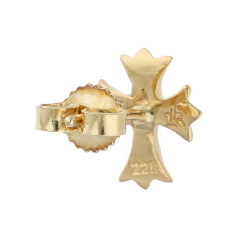 Chrome Hearts 22K CH Cross Stud Gold Earring
