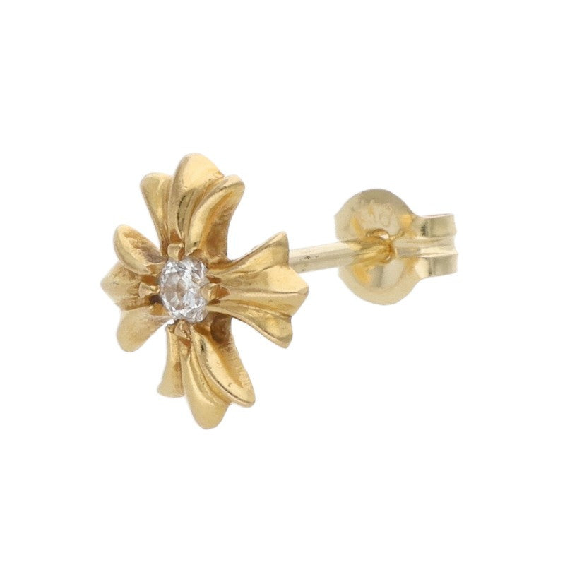 Chrome Hearts 22K No2 CH PLS 1-Dia Stud Earring Yellow Multi