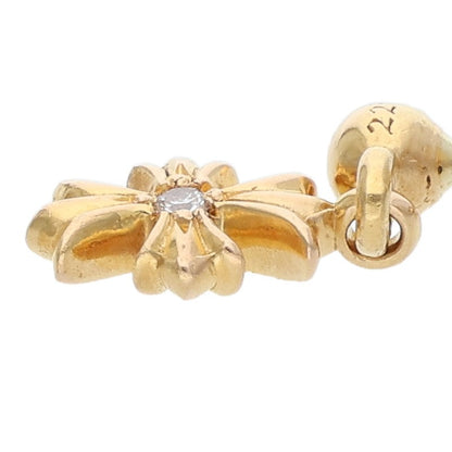Chrome Hearts 22K Tiny E CH Plus 1-Diamond Drop Earring
