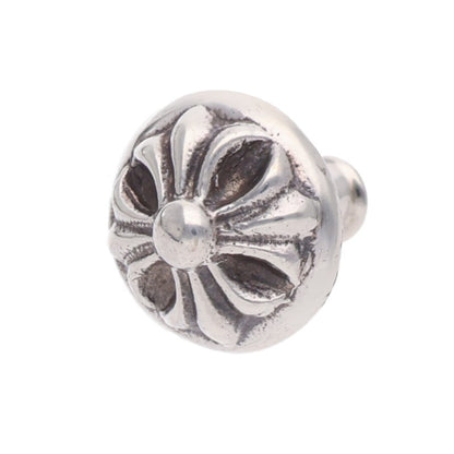 Chrome Hearts Silver Cross Ball Stud Earring
