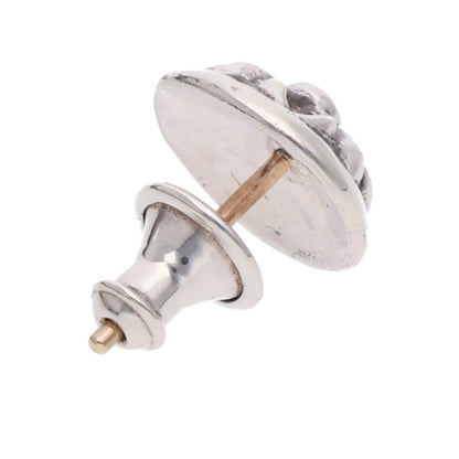 Chrome Hearts Silver Cross Ball Stud Earring