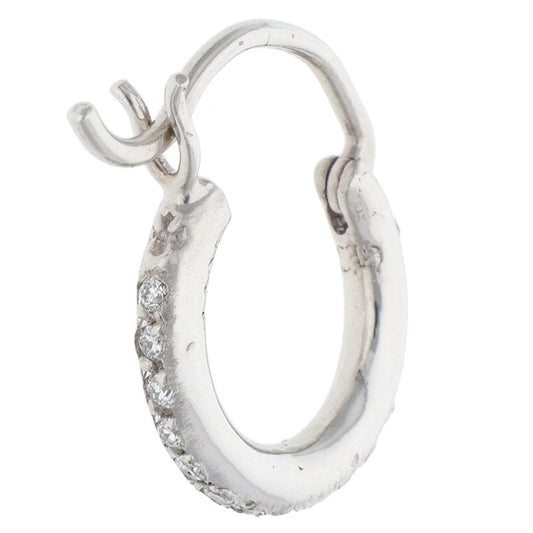 Chrome Hearts 18K White Gold Pave Diamond Single Earring