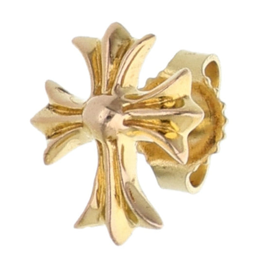 Chrome Hearts 22K CH Cross Stud Earring Yellow Gold