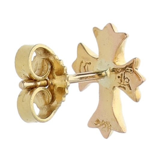 Chrome Hearts 22K CH Cross Stud Earring Yellow Gold