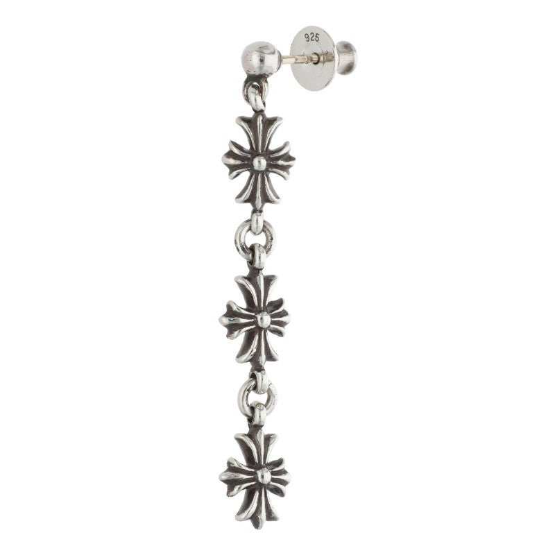 Chrome Hearts TINY E CH PLS 3 Drop Silver Earring