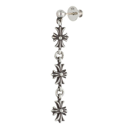 Chrome Hearts TINY E CH PLS 3 Drop Silver Earring