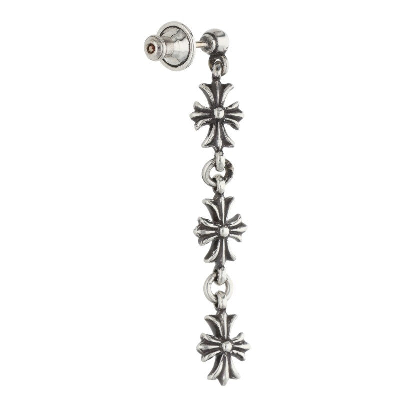 Chrome Hearts TINY E CH PLS 3 Drop Silver Earring