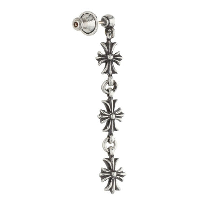 Chrome Hearts TINY E CH PLS 3 Drop Silver Earring
