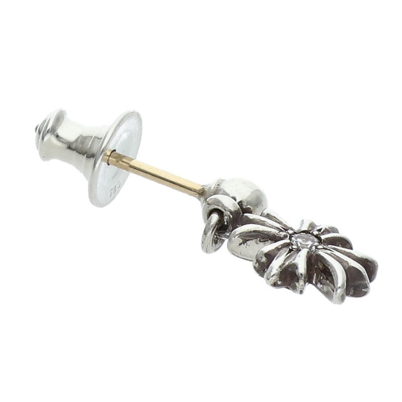 Chrome Hearts Tiny E CH Plus Diamond Drop Silver Clear Earrings