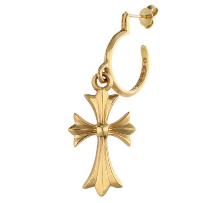 Chrome Hearts 22K Tiny CH Cross Gold Earring