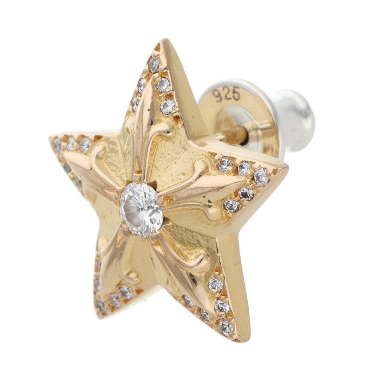 Chrome Hearts 22K Large 5 Point Star Pave Diamond Earring