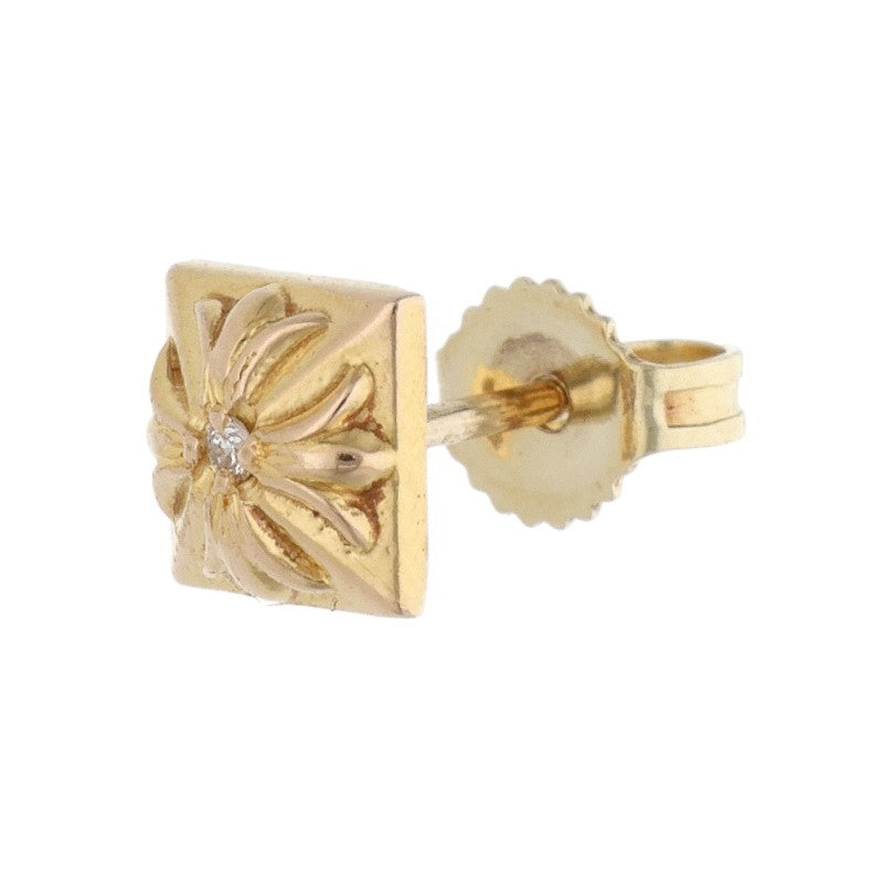 Chrome Hearts 22K Pyramid Stud Earring 1-Diamond
