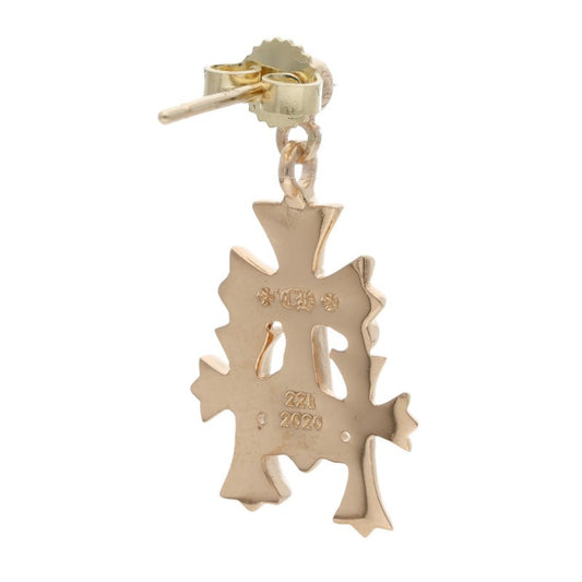 Chrome Hearts 22K Yellow Gold Triple CH Cross Earring
