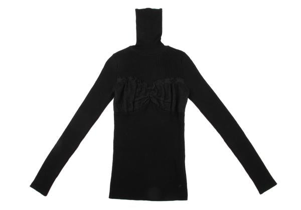 COMME des GARCONS Wool Nylon Bust Panel Sweater Black Size M