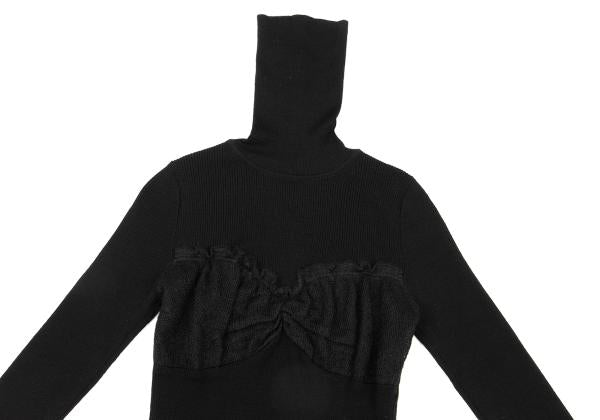 COMME des GARCONS Wool Nylon Bust Panel Sweater Black Size M