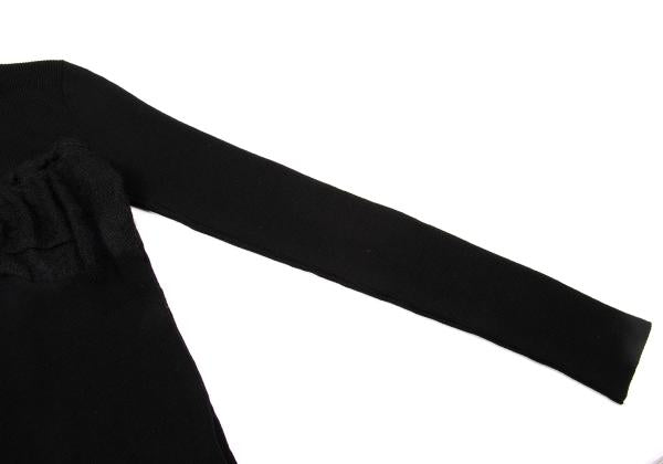 COMME des GARCONS Wool Nylon Bust Panel Sweater Black Size M