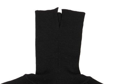 COMME des GARCONS Wool Nylon Bust Panel Sweater Black Size M
