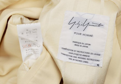 Yohji Yamamoto POUR HOMME 98AW Cream Gabardine Jacket Size S
