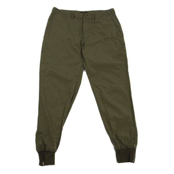 Y's Poly Ribbed Hem Zip Pants Olive Size 1