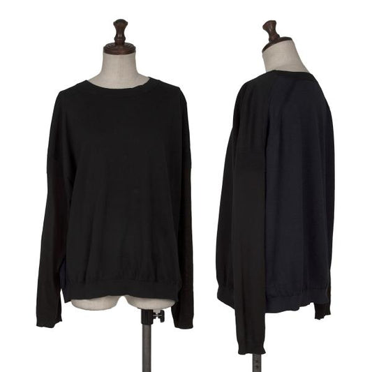 Acne Studios Jacquard Cotton Knit Sweater Black Navy Size M
