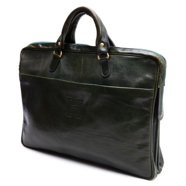 HIROFU Leather Briefcase Green