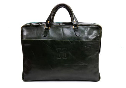 HIROFU Leather Briefcase Green