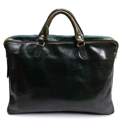 HIROFU Leather Briefcase Green