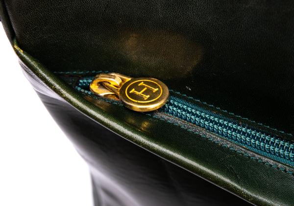 HIROFU Leather Briefcase Green