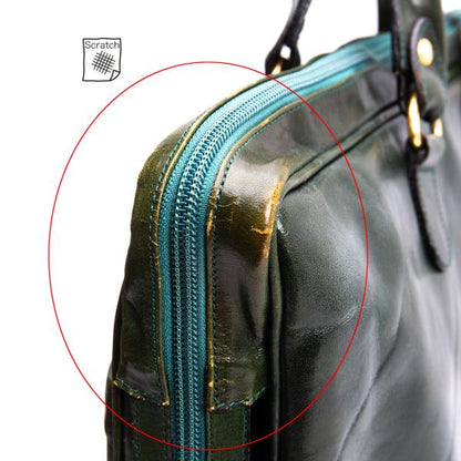 HIROFU Leather Briefcase Green