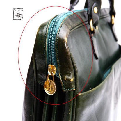 HIROFU Leather Briefcase Green
