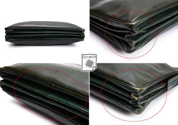 HIROFU Leather Briefcase Green