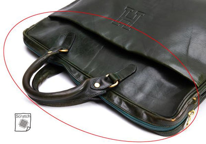 HIROFU Leather Briefcase Green