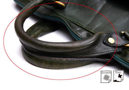 HIROFU Leather Briefcase Green