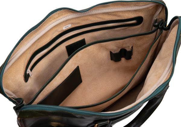 HIROFU Leather Briefcase Green