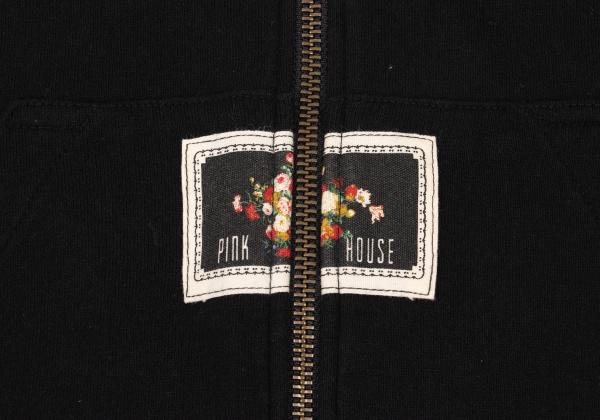 PINK HOUSE Front Zip Patchwork Hood Gingham Tank Top Size L