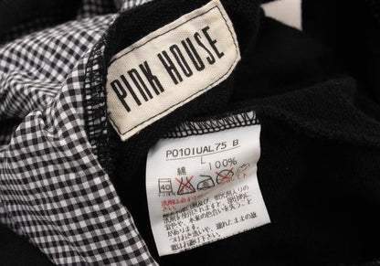 PINK HOUSE Front Zip Patchwork Hood Gingham Tank Top Size L